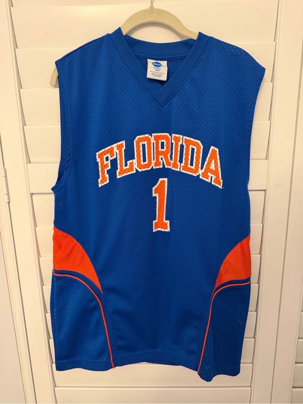 NCAA Florida Gators Blue and Orange Basketball Jersey #1